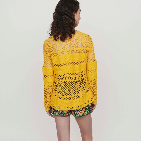 Bright sunny yellow crocheted top by Maje.☀️ - Picture 2 of 9